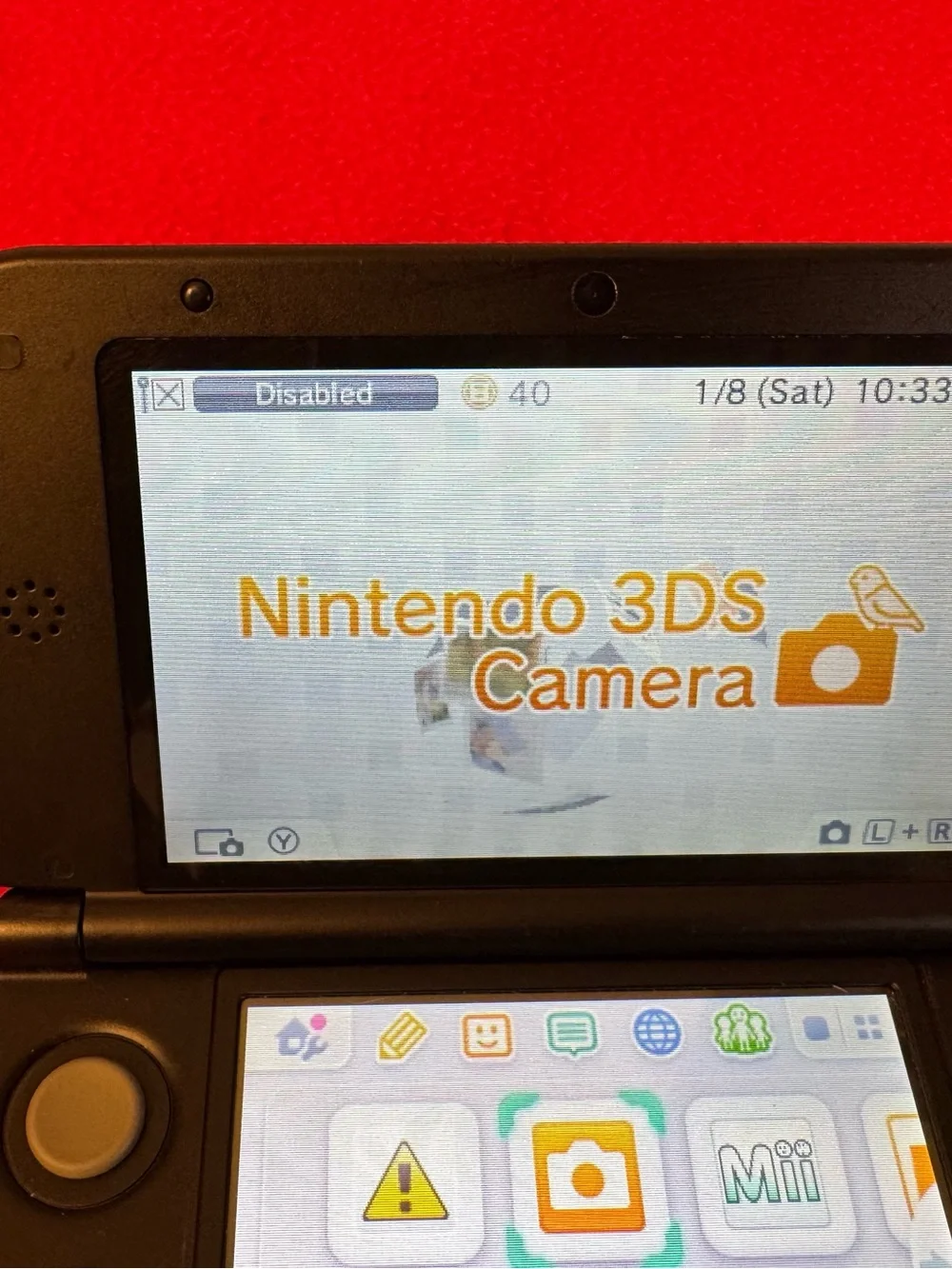Nintendo 3DS XL Handheld Console Red + Charger W/SD Card Tested- ( Read